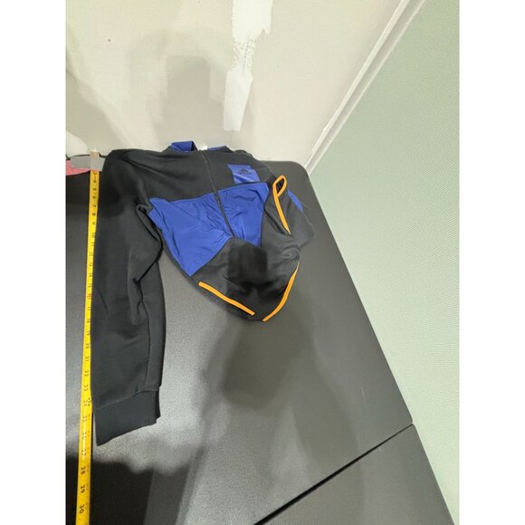 Adidas Mens Full-Zip Track Jacket Large Black & Blue With Orange Trim - Picture 6 of 8